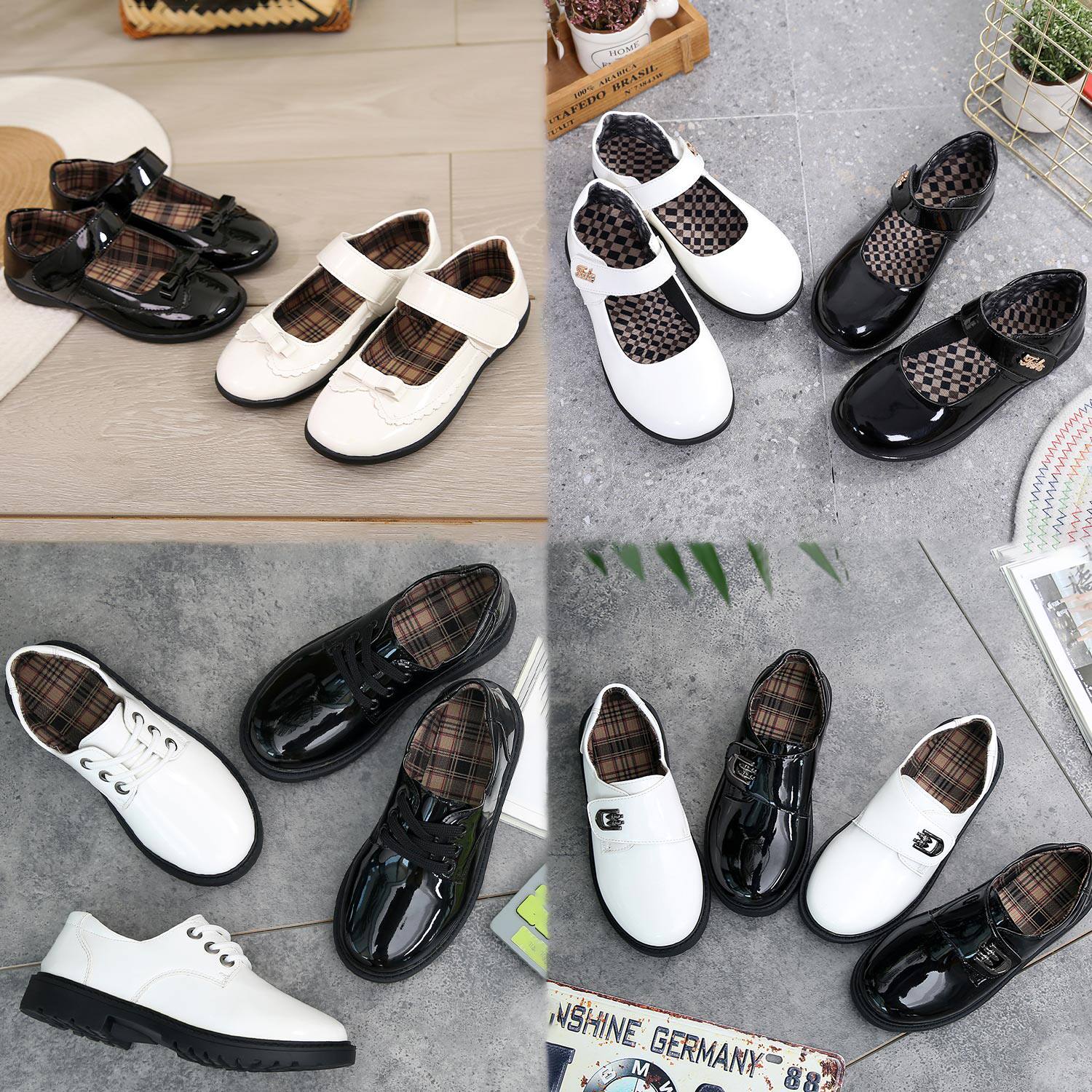 儿童黑色皮鞋女童学生表演鞋男女童公主单鞋中大童礼服礼仪校服鞋