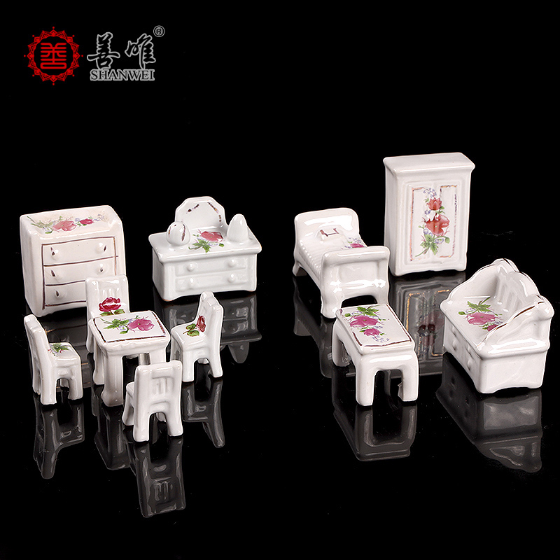 精品陶瓷随葬品家用家具沙发床椅子桌子饭桌衣柜梳妆台墓地