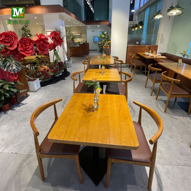 西实木桌椅法式餐馆连锁餐饮店定制卡座沙发商用