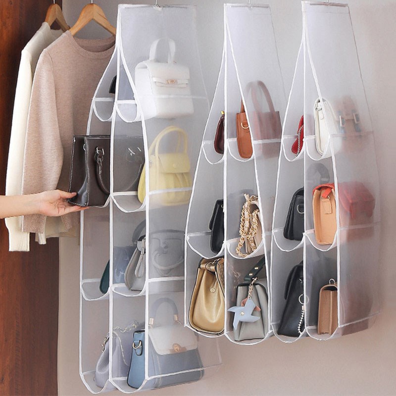 包包收纳神器衣柜悬挂家用置物架子分层放包包架宿舍挂包收纳挂袋