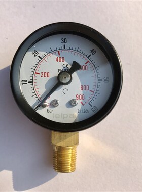 压力表 直径42mm 型号 Y-40 压力0-60bar 900psi 螺纹PT1/8 径向