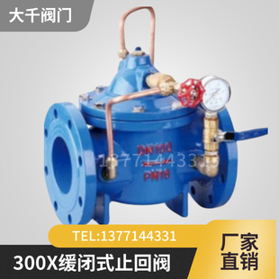 300X缓闭式消声止回阀/水利控制阀DN150 DN200 DN250 DN300 DN350