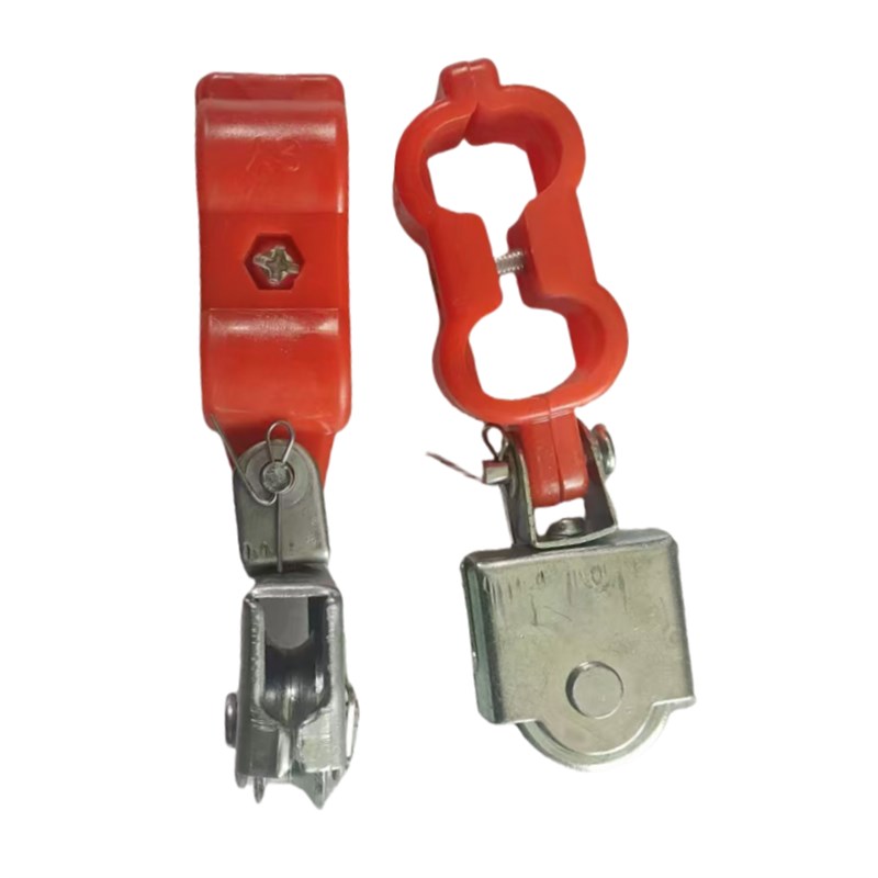 起重机半塑料吊线滑轮电动葫芦红色滑车电缆钢丝绳滑车电线吊线轮