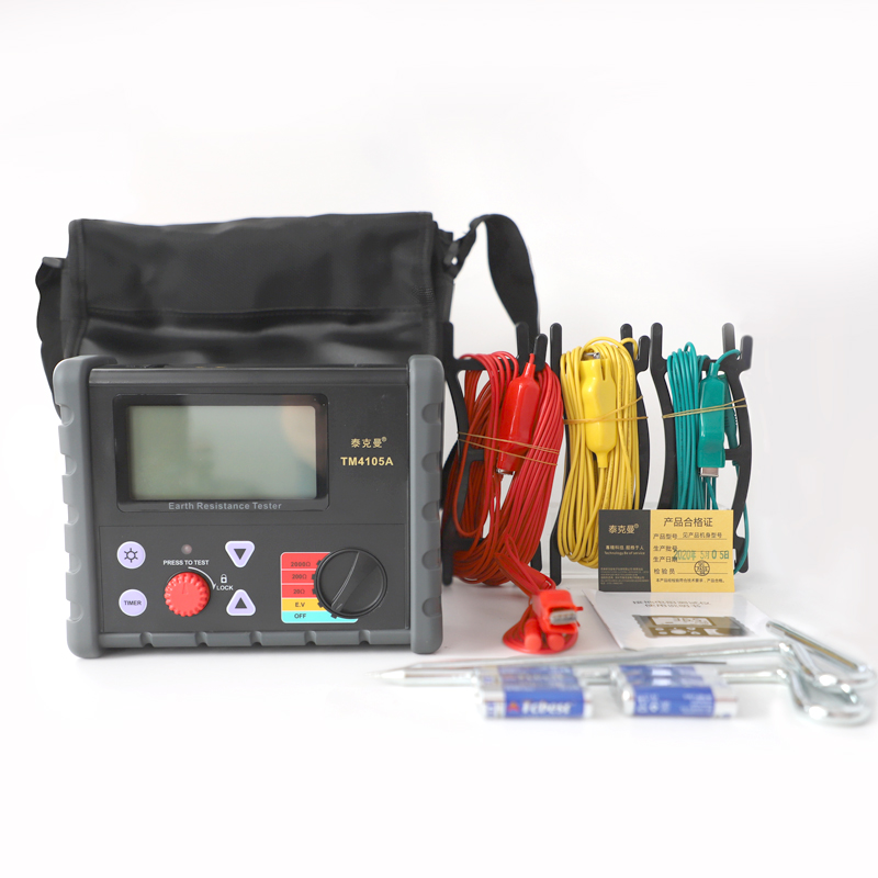 防雷接地电阻表泰克曼TM4105A数字接地电阻测试仪数字地阻VC4105A