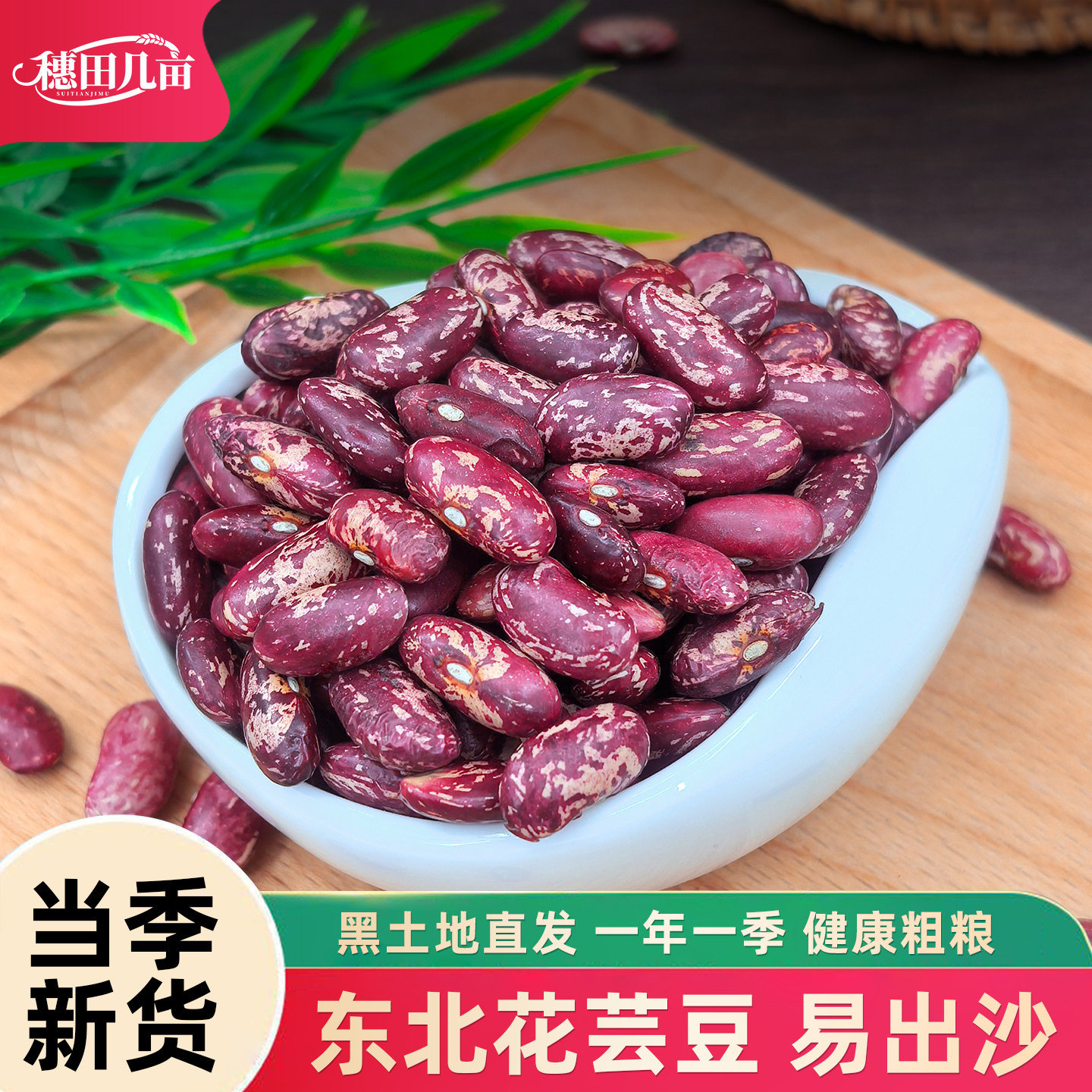 东北花芸豆豆农家自种五谷杂粮紫花芸豆芸豆粒大圣豆粗粮新货500g