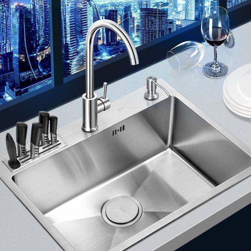 德国厨房水槽不锈钢洗菜盆手工加厚洗碗槽水池家用单槽池套餐