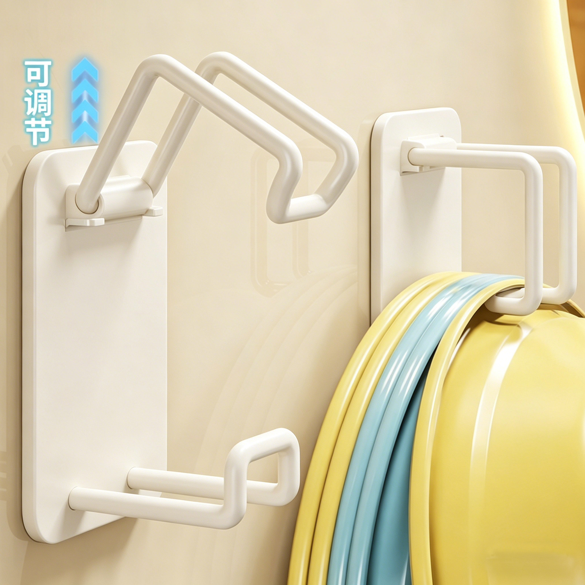 可折叠脸盆收纳架免打孔卫生间脸盆挂钩挂盆神器浴室洗脸盆置物架