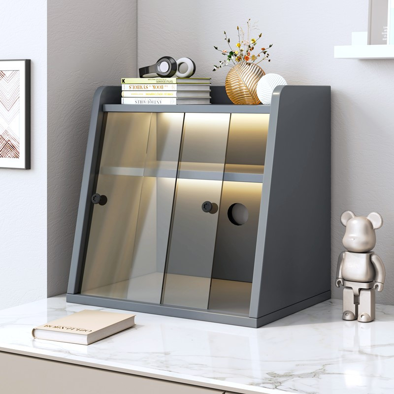 桌面亚克力手办收纳柜子展示柜桌面展示盒防尘柜办公桌周边展示架