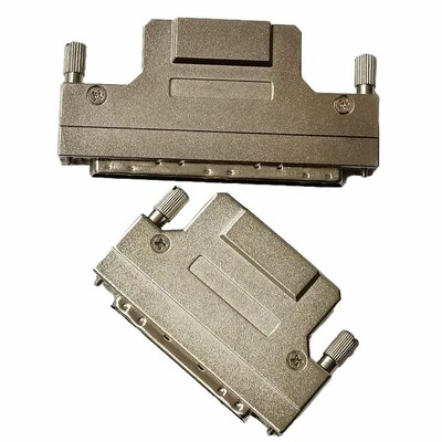 SCSI HPDB100公铁壳焊线式 scsi68P连接器 68芯100芯公焊线插头