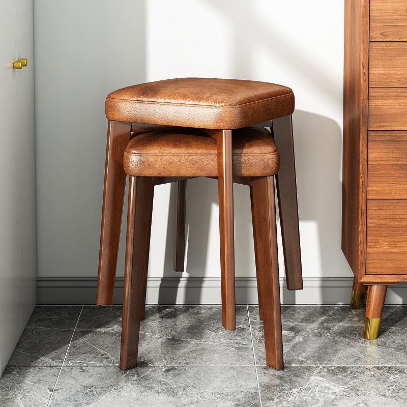 实木凳子加厚坐垫可摞叠餐桌凳简约高板凳叠放客厅家用商用木凳子