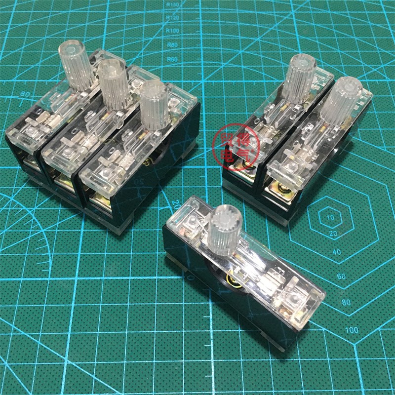 FS101 102 103玻璃管保险丝座底座底盒导轨式低压熔断器6X30MM