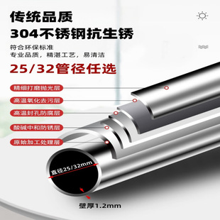挂衣晒衣架悬挂固定式 防风304不锈钢晾衣杆阳台顶装 一根支架家用