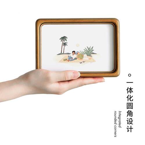 鲁大爷6A寸实木圆角摆台洗照片做相成框8寸4打印裱相片框装木N款