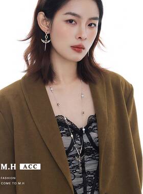 丘比特之翼毛衣链女款原创设计感秋冬叠戴装饰项链轻奢高级感颈链