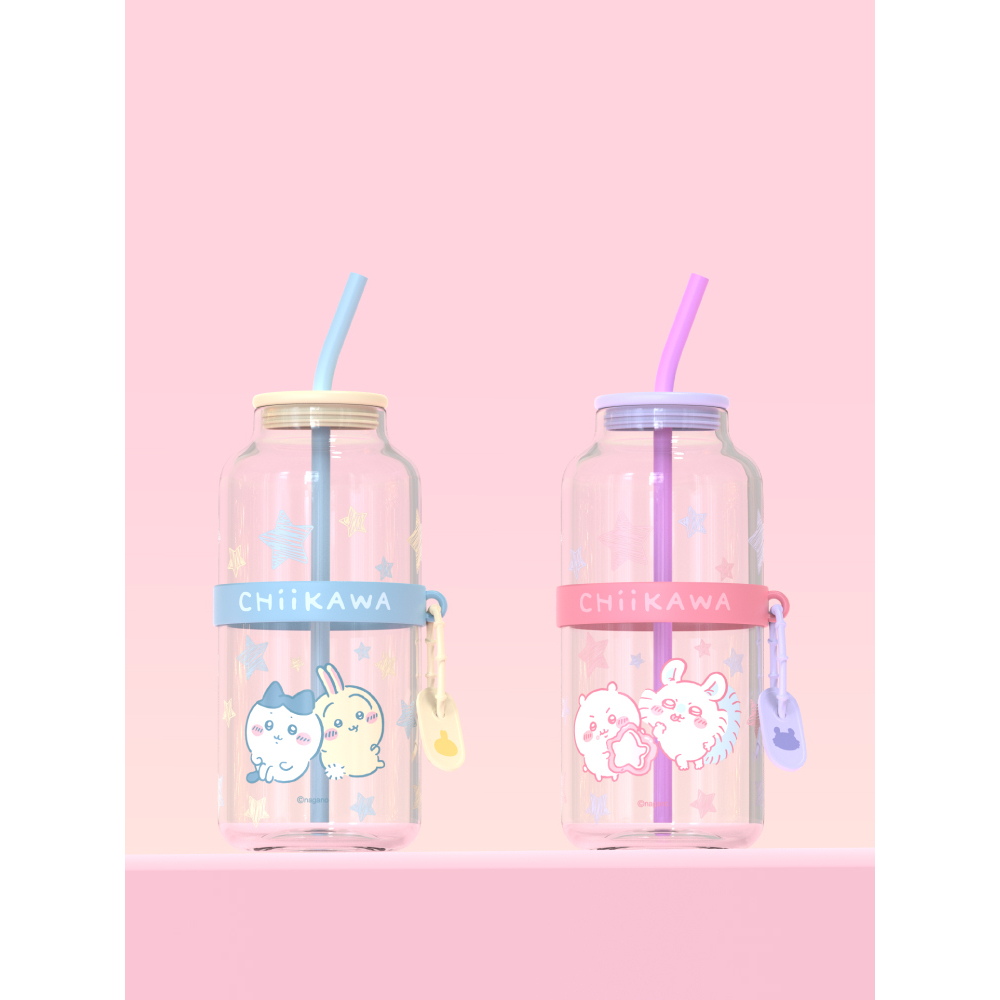 MINISO名创优品吉伊卡哇吸管玻璃杯高硼硅喝水杯子办公室学生女生