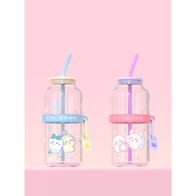 MINISO名创优品吉伊卡哇吸管玻璃杯高硼硅喝水杯子办公室学生女生