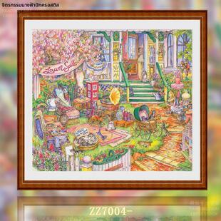 【没有混绣】【ZZ7014-春日庭院】十字绣2025新款客厅风景画大幅