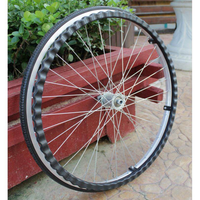 轮椅配件后轮实心胎24寸总成手推圈轮椅车轮子老年车充气后大轮