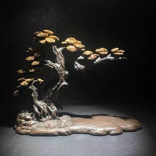 苍松平板石头奇石底座摆件托架树脂摆放托盘通用彷实木艺术创意