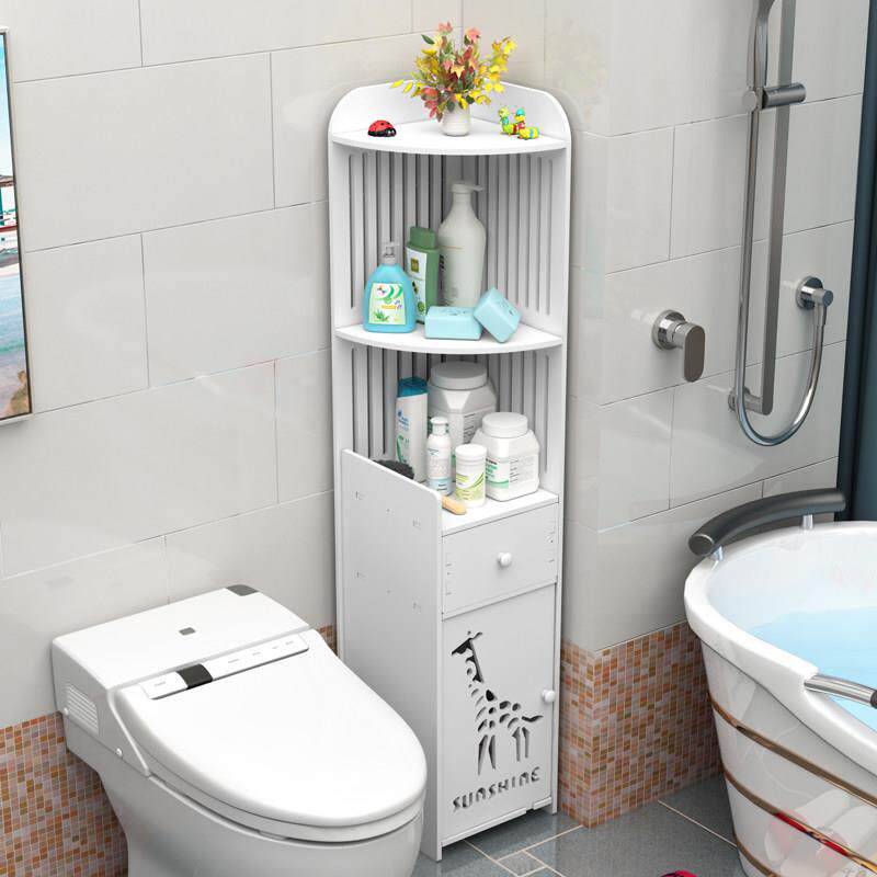 卫生间置物架厕所防水收纳架落地浴室储物柜三角转角夹缝马桶边柜
