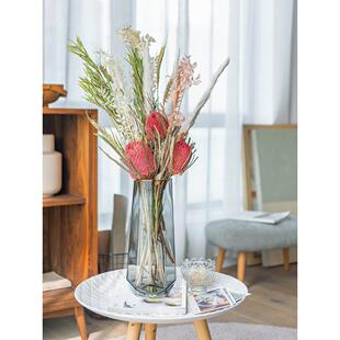 进口粉色佛塔干花花束北欧轻奢家居艺术插花干花花束客厅摆设