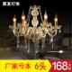 欧式 水晶吊灯客厅卧室餐厅饭店婚庆金色蜡烛水晶灯具简欧灯饰6头