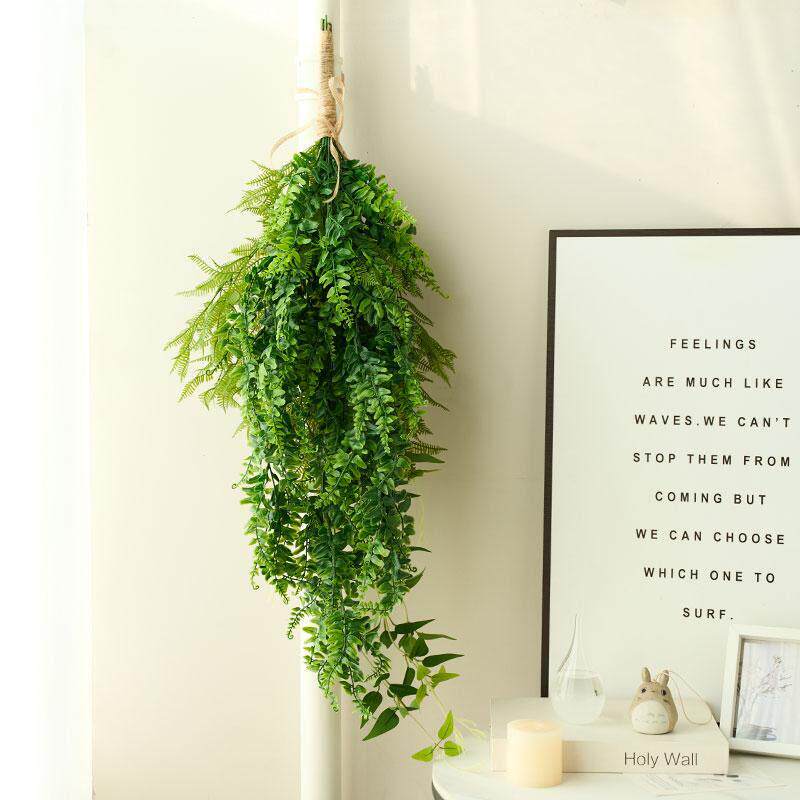 森系彷真绿色植物假花田园风壁挂水管遮挡藤蔓客厅阳台墙面装饰品
