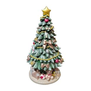 定制款可旋转圣诞树音乐盒发条八音盒雪花水晶球圣诞节装饰品礼物