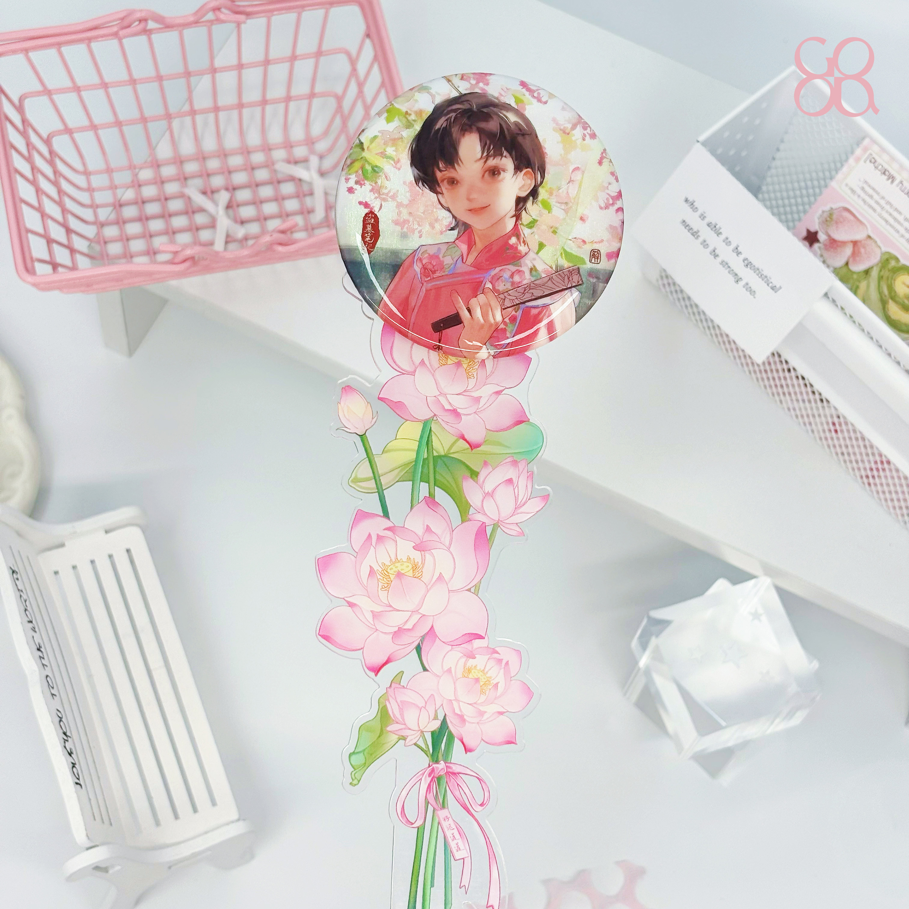 莲生荷花&middot;花束打卡棒「花迹-月系列」亚克力吧唧谷美【谷哒星】