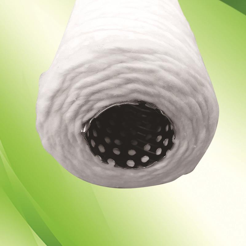 10寸线绕棉芯脱脂棉滤芯-缠绕水处理前置过滤不锈钢骨架线绕滤芯