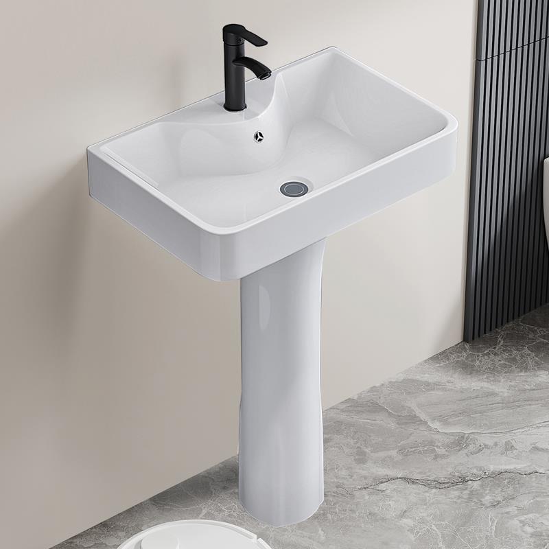 名牧立柱盆陶瓷家用洗手盆小户型卫生间落地式洗脸盆一体阳台面池