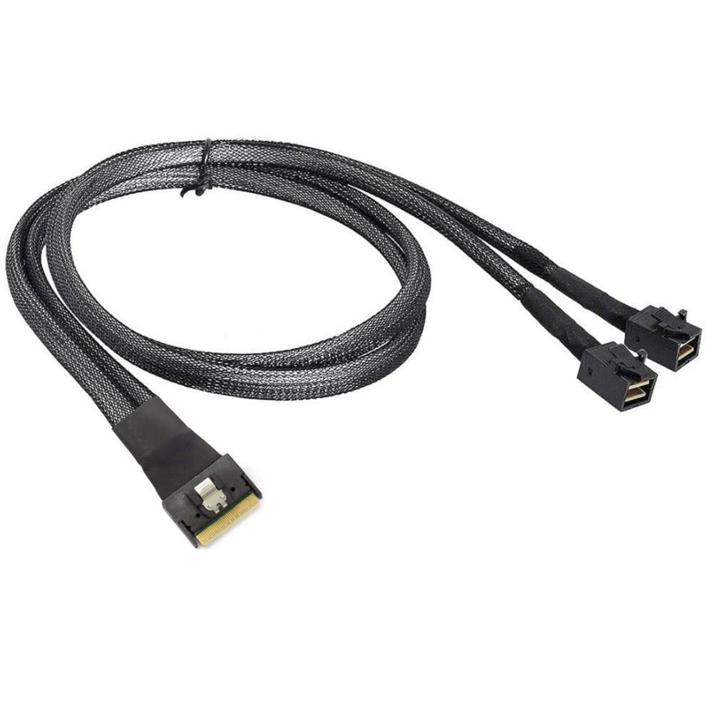 全新slim sas sff8654 8i转2*mini sas hd sff8643背板连接线设备
