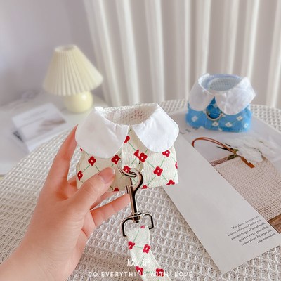 超小号幼犬牵引绳小体狗狗胸背套茶杯犬小博美吉娃娃幼猫夏季衣服