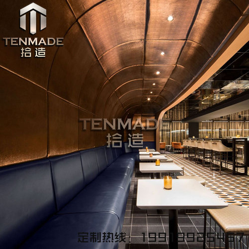 定制饭厅咖啡厅靠墙软包半圆形卡座沙发组合 KTV包厢酒吧卡座桌椅