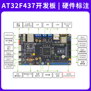 野火雅特力AT32F437ZGT7开发板 Cortex-M4内核288MHz 百兆以太网