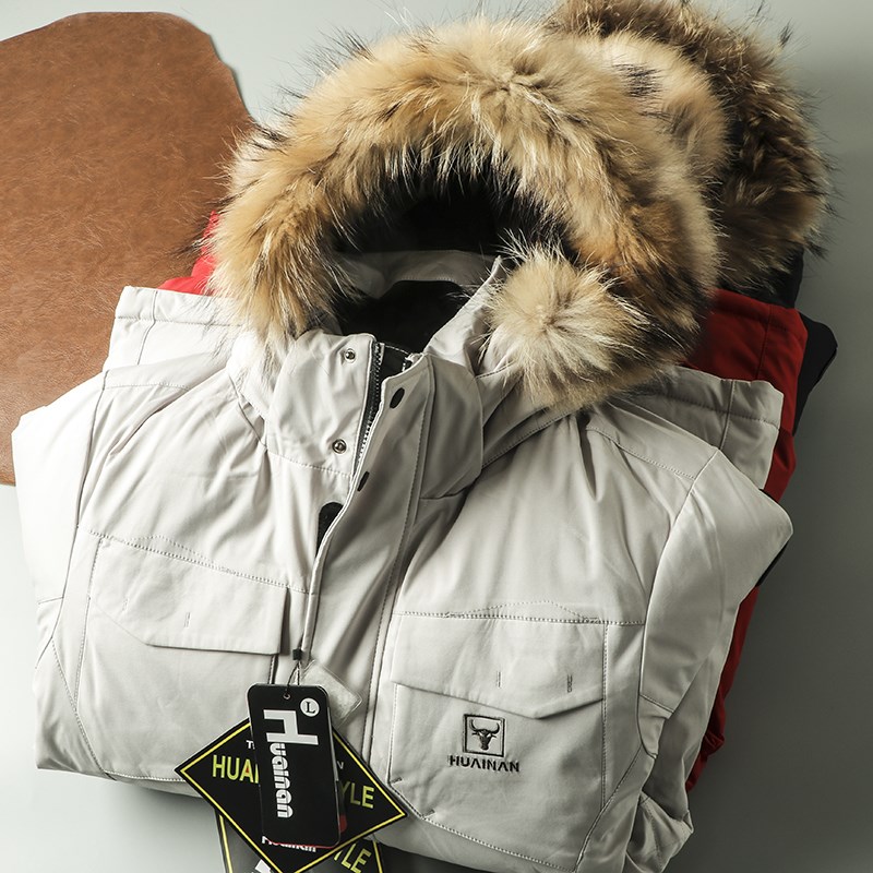牛货    抗寒神器   冬季新款男士户外防风连帽中长款羽绒服外套