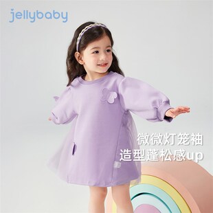 女童连衣裙春装小童甜美蝴蝶卫衣裙儿童纱裙洋气宝宝开春穿搭裙子