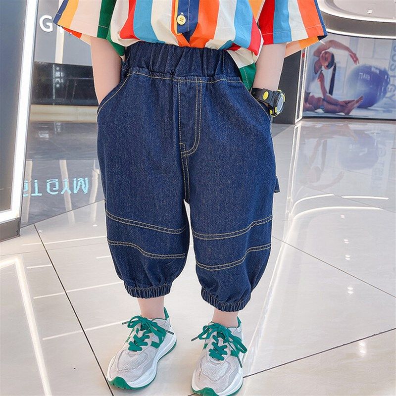 男童裤子夏款夏季小童男孩宝宝七分裤牛仔裤5洋气6薄款中童潮3岁4