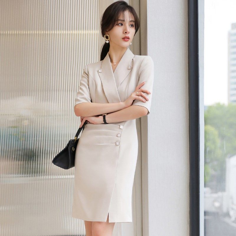 职业装西装连衣裙夏季新款裙子女士气质时尚经理工作服珠宝店工装