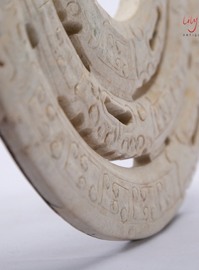 仿古做旧雕刻玉璧家居玄关玉片摆件酒店新中式软装摆设饰品复古