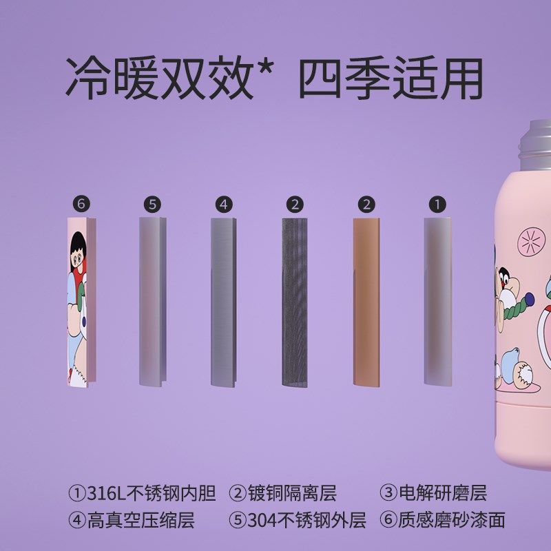 向天歌保温杯儿童316L水杯宝宝幼儿园吸管两用婴儿外出冲奶粉水壶