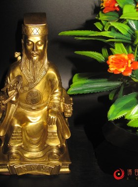 包邮吕洞宾像吕纯阳八仙像纯铜神佛像 桌面人物艺术纯铜摆件