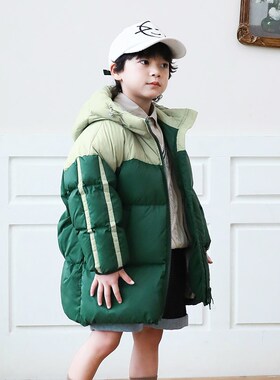 男童羽绒服中长款加厚2024冬季新款儿童羽绒服女童90绒外套23871