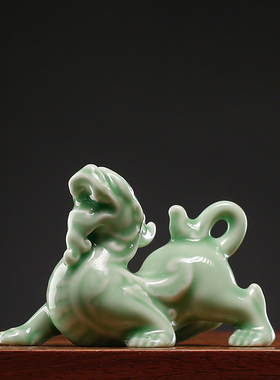 精品招财陶瓷小貔貅一对家居摆件小号茶室客厅玄关办公室桌面装饰