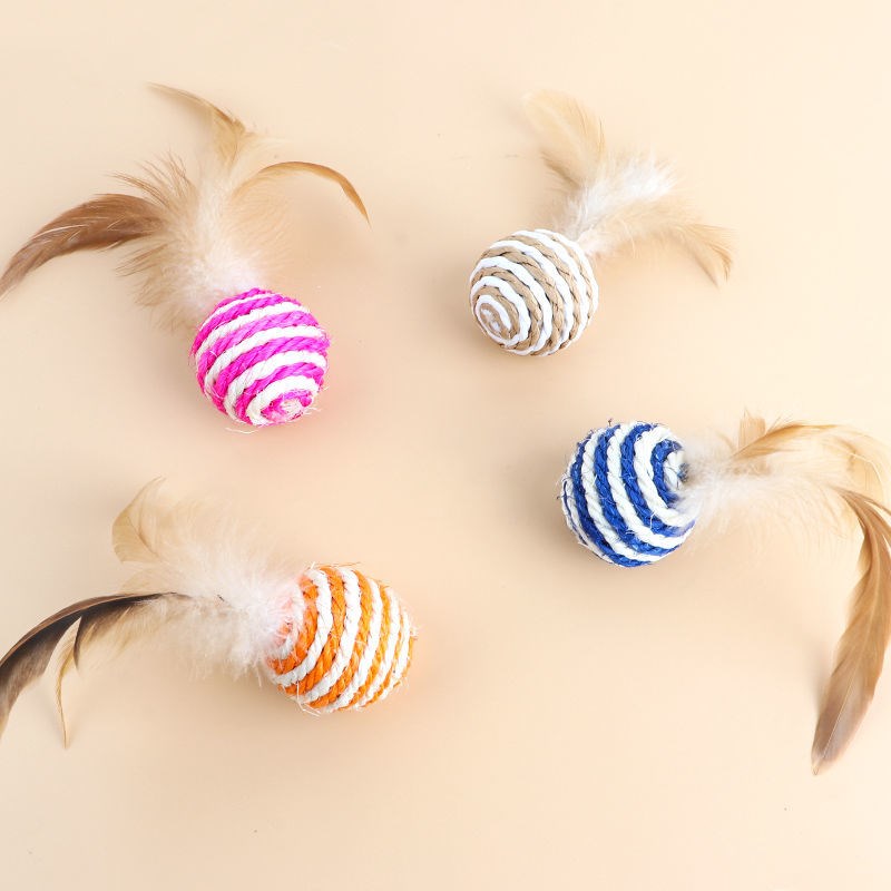 逗猫玩具宠物逗猫逗猫棒猫咪自嗨玩具啃咬球剑麻球耐咬抓发声磨牙