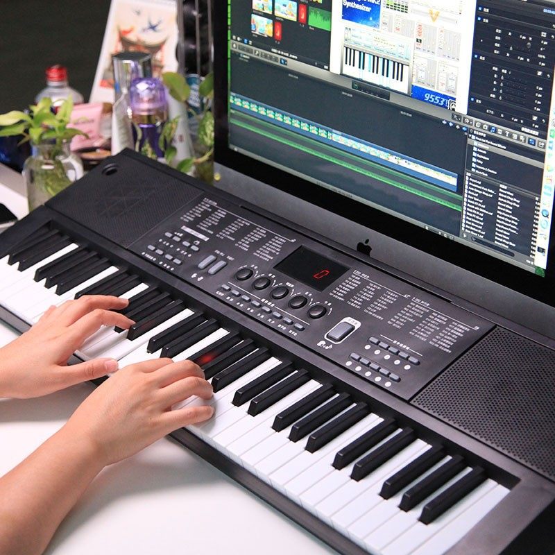 61键电子琴充电版智能亮灯跟弹专业教学钢琴儿童学生成年通用乐器