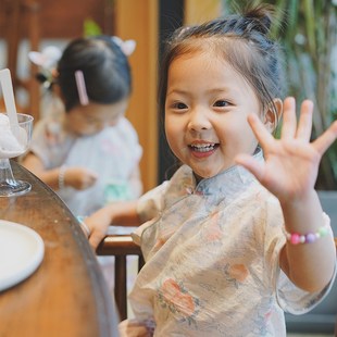 小野商店 夏季超薄小仙桃传统手工艺女童小旗袍上衣