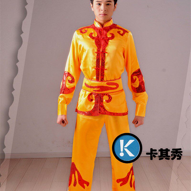 艺博舞龙服装打鼓服表演舞龙灯舞狮子道具秧歌服装演出服订制写字