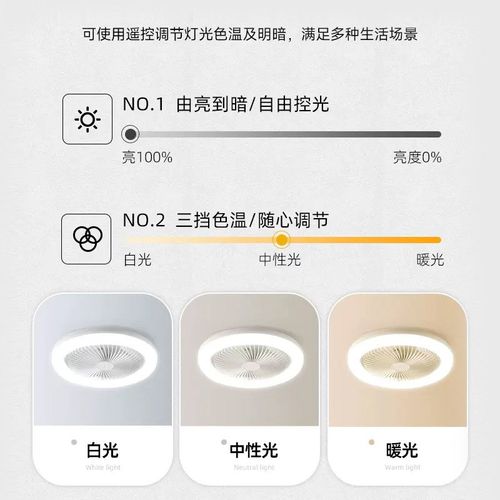 E27螺口家用无极调光静音小型吊扇灯三挡风力餐厅卧室照明风扇灯