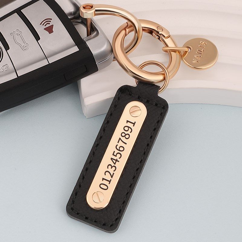 汽车钥匙扣挂件定制防丢号码牌车载钥匙链圈车钥匙扣内饰装饰品